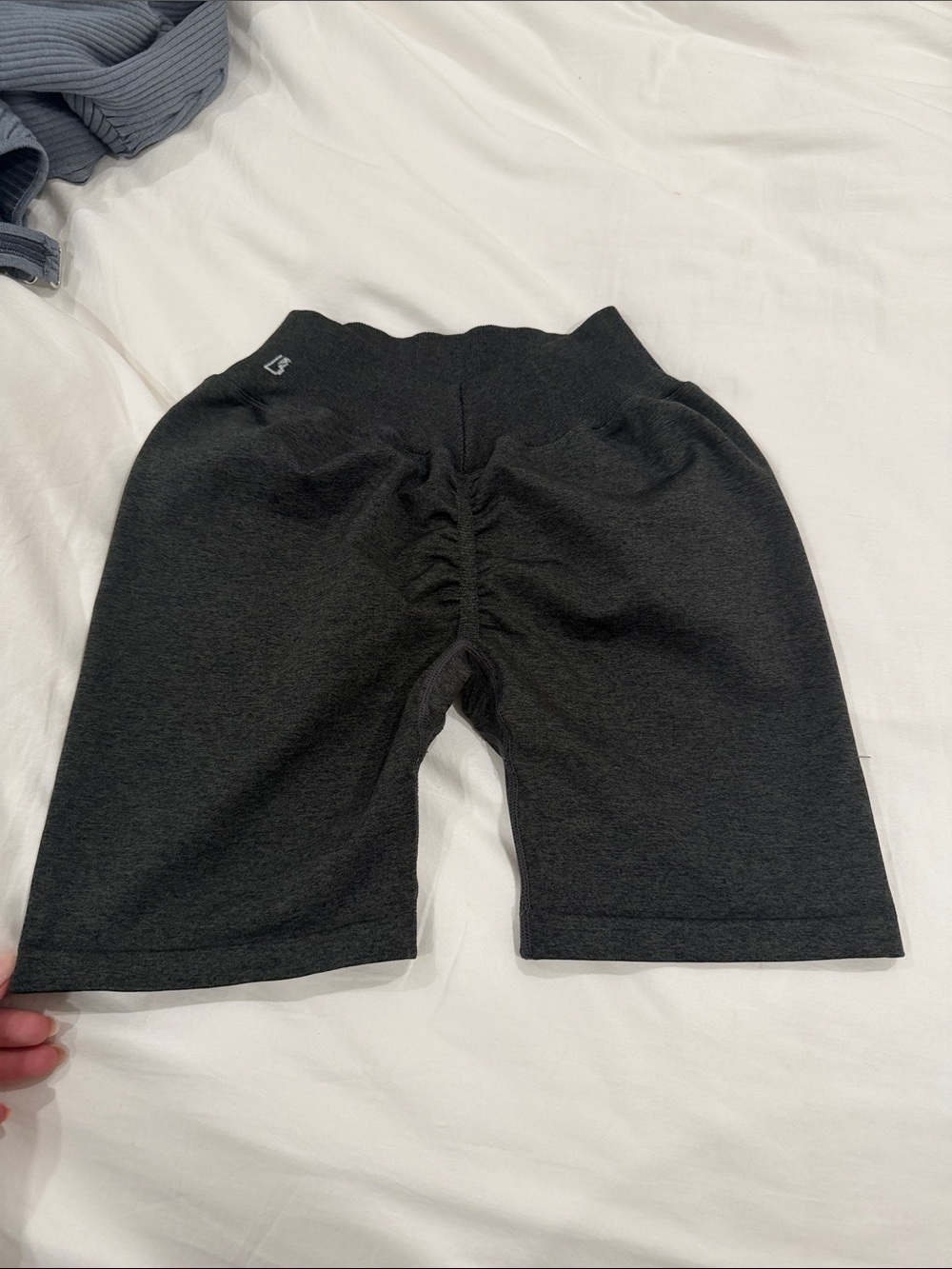 BuffBunny Black Scrunch-Back Biker Shorts